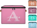 Customized Storage Basket with Initial Name Personalized Keepsake Box with Zipper Lid Foldable Fabric Memory Bin Large capacity with Handle Pink