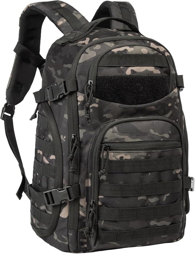 Military Tactical Backpack for Men 35L Tactical Laptop Backpack Tactical Bag Bug Out Bag Army 3 Days Assault Pack - Black&ampCamo