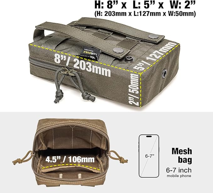 TSPRO Tactical Admin Pouch - Military EDC Utility Organizer for MOLLE Gear Tool &amp Accessories