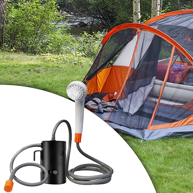 Portable Outdoor Shower Kit Electric with Hose for Outdoor Activities Black no Remote