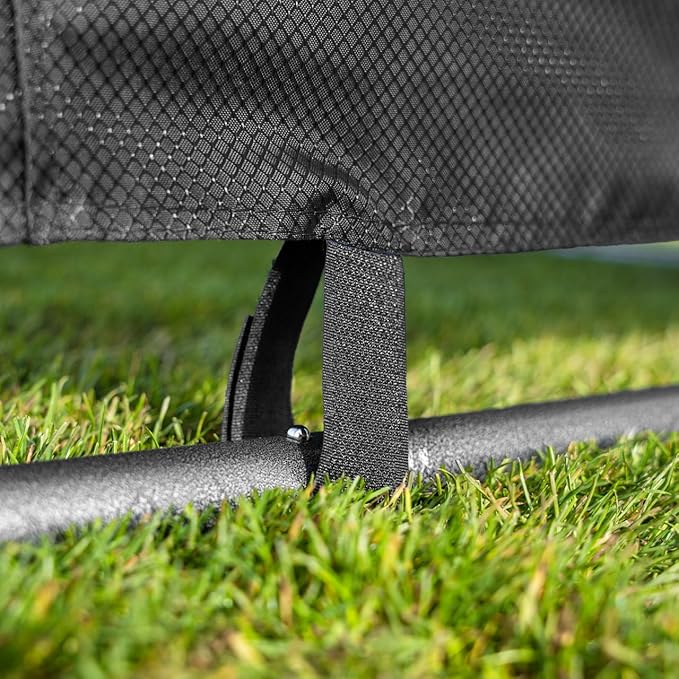 FORZA Portable Team Shelter | Durable Steel Frame Shelter for Sports Teams – Optional Benches &amp Multiple Colors (Black Shelter + 8 Seater Bench)