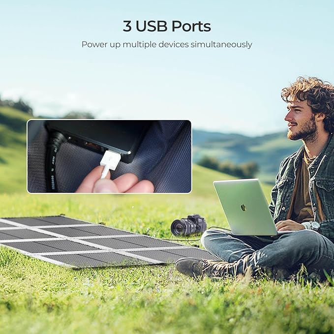 RENOGY REGO 200 Watt Portable Solar Panel Renogy Solar Blanket N-Type Foldable Solar Panel 25% High Efficiency Lightweight Solar Panels Charger for Camping RV Marine SUV Off Grid Applications