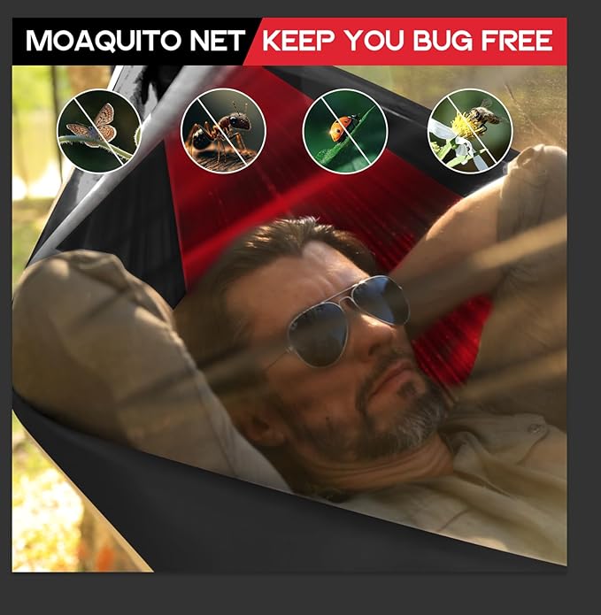 Camping Hammock Mosquito NetDouble &amp Single Portable Hammocks Hammocks with 2 Tree StrapsHammock Tent for Travel CampingCamping Accessories for Indoor Outdoor Hiking Backpacking Backyard Beach