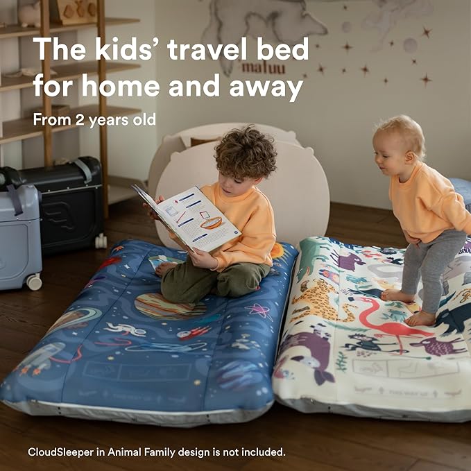 Stokke JetKids CloudSleeper Space Maze - Inflatable Kids’ Travel Bed - Includes Integrated Pump &amp Packing Cube - Best for Ages 2+