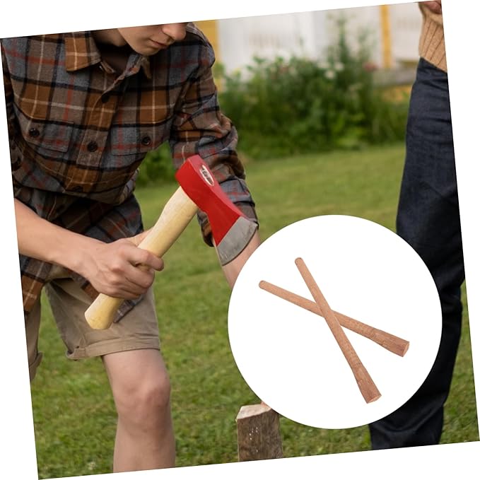 TEHAUX 2pcs Replacement Handle for Hatchet Comfortable Anti-Slip Grip Square Hardwood Camp Axe Handle Easy Installation for Outdoor Chopping and Gardening