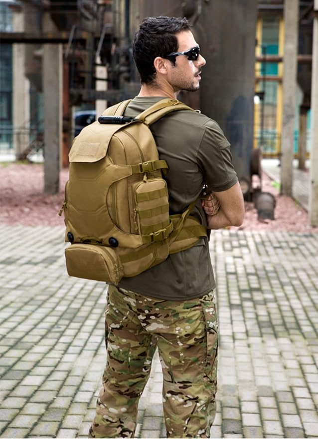 UNISTRENGH 40L Military Style Backpack Tactical Rucksack Hunting Backpack MOLLE System Outdoor Travel Bag Army Gear Daypack Black
