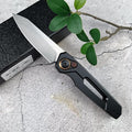 Multifunctional Knife EDC Folding Pocket Knives For Men 2.75in Stonewashed Reverse Tanto Blade Black Aluminum Handles With Pocket Clip for Outdoor Camping