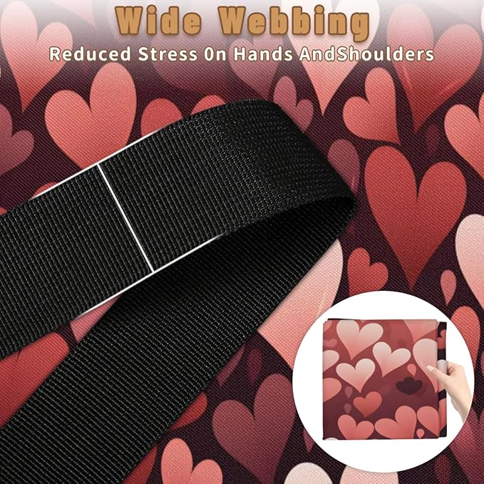 XL Large Clothes Storage with Lid Handle Valentine's Day Heart Large Thick Clothes Blanket Storage Containers for Organizing
