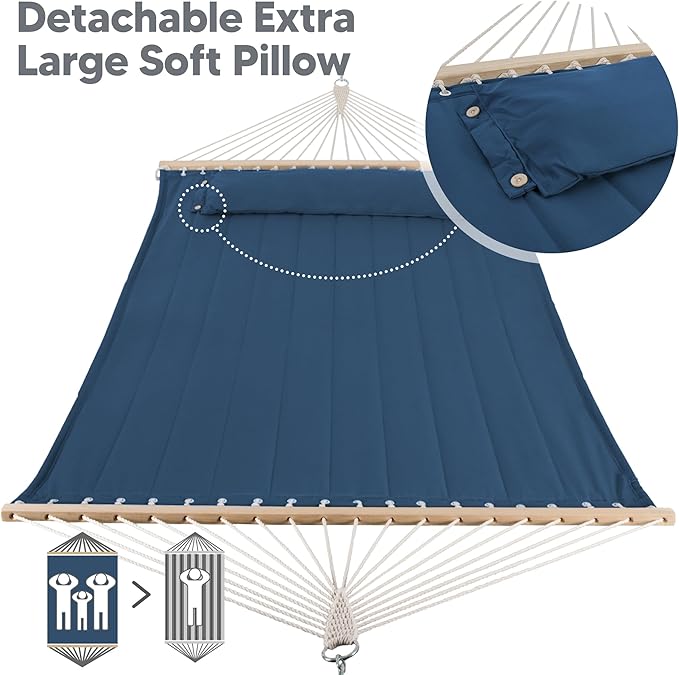 SUNCREAT Hammocks Replacement Hammock for Stand 475 lbs Capacity Two Person Backyard Hammock for Outside Navy