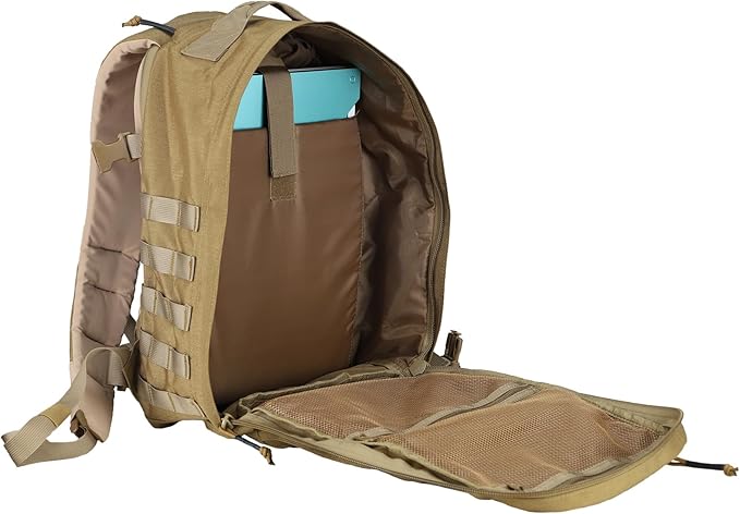 MGFLASHFORCE Molle Military Tactical Backpack for Men 30L Daypack Army Rucksack Pack Bug Out Bag 15.6 Laptop Compartment (Coyote Brown)