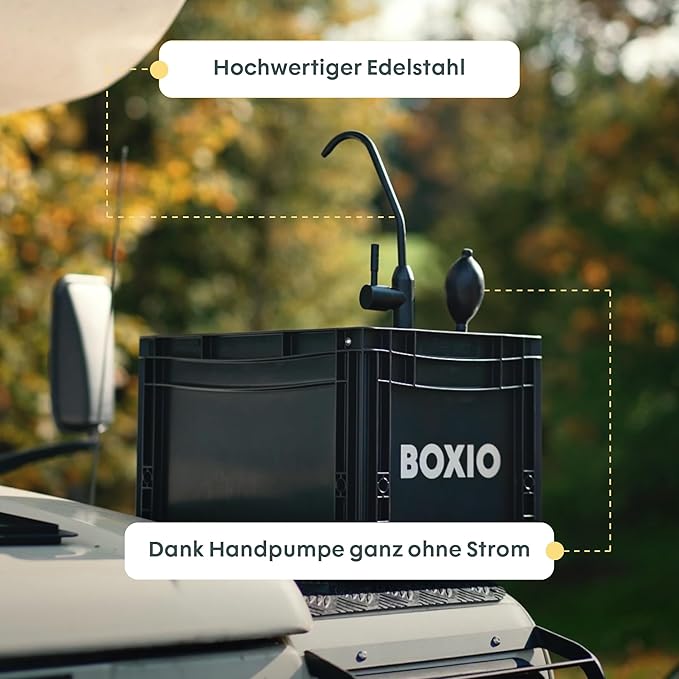 BOXIO - Portable Sink - Compact Mobile Sink for Camping Garden Outdoor Events Worksite RV Indoor