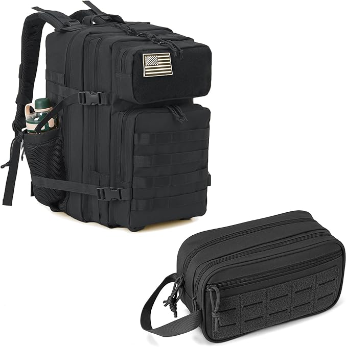 QT&ampQY 45L Tactical backpack &amp Tactical Toiletry Bag