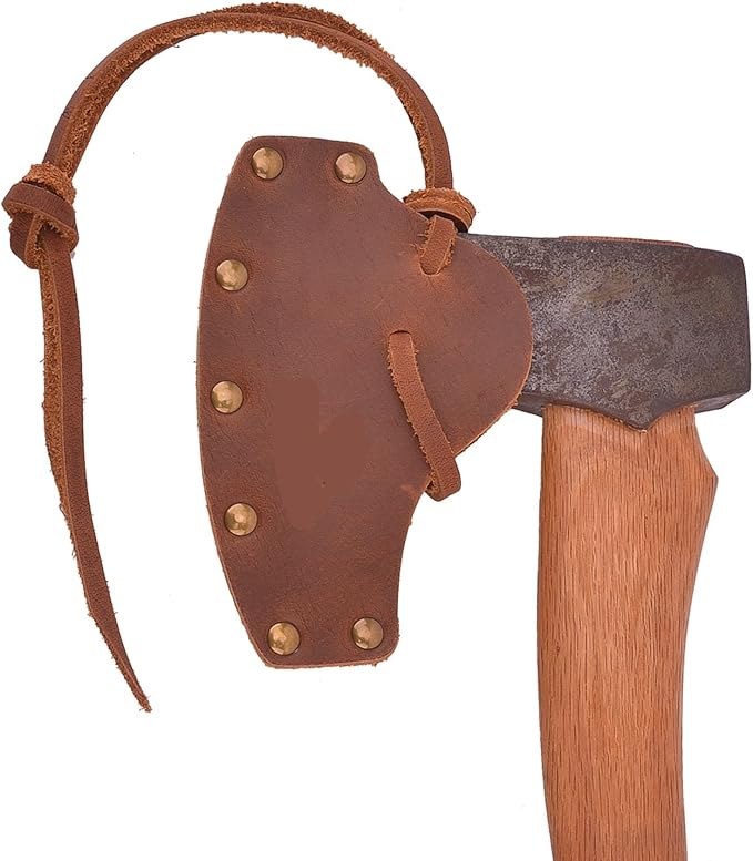 PU Leather Axe Blade Sheath Protective Axe Head Cover Hatchet Cover Protector for Outdoor Camping Blade Protection