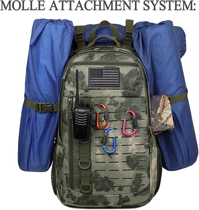 Tactical Backpack 30L Military Daypack Molle Army 3 Day Assault (Camo Green2)