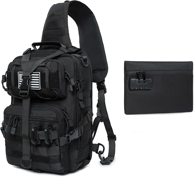 Tactical Sling Backpack and Tool Bag with Combination Lock