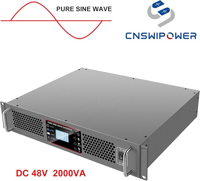 Xijia2000VA 1600W(Peak 3200W) 19 Rack Mount Inverter 2000VA DC 12V 24V 48V to AC 120V 60HZ Solar Converter for Home Use car (DC 48V to AC 120V)
