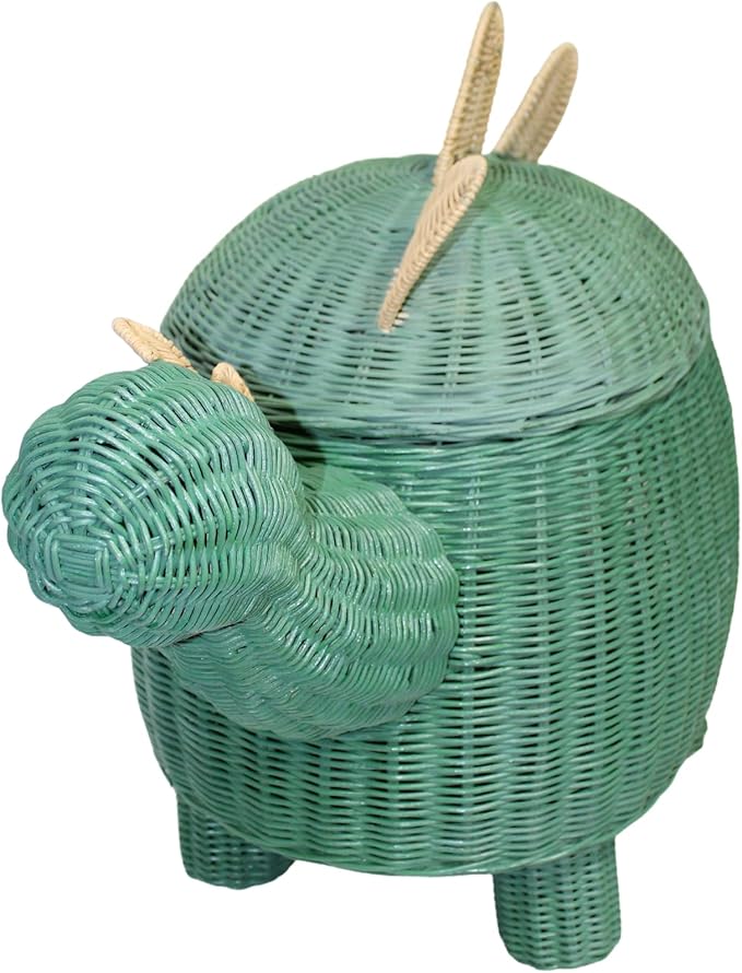 WorldBazzar DINOSAUR HANDMADE RATTAN DRAGON Kids Room Park Nest Basket Wicker Bin Storage Boho Nursery Shelf Decor Organizer