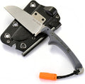 Slicer Feather - Fixed Blade Camp Kitchen Survival Knife with built-in Firestarter for Camping Hunting Outdoor Adventure and Culinary Needs - Full Tang VG10 Blade G10 Scales Loud Whistle Knife Sh