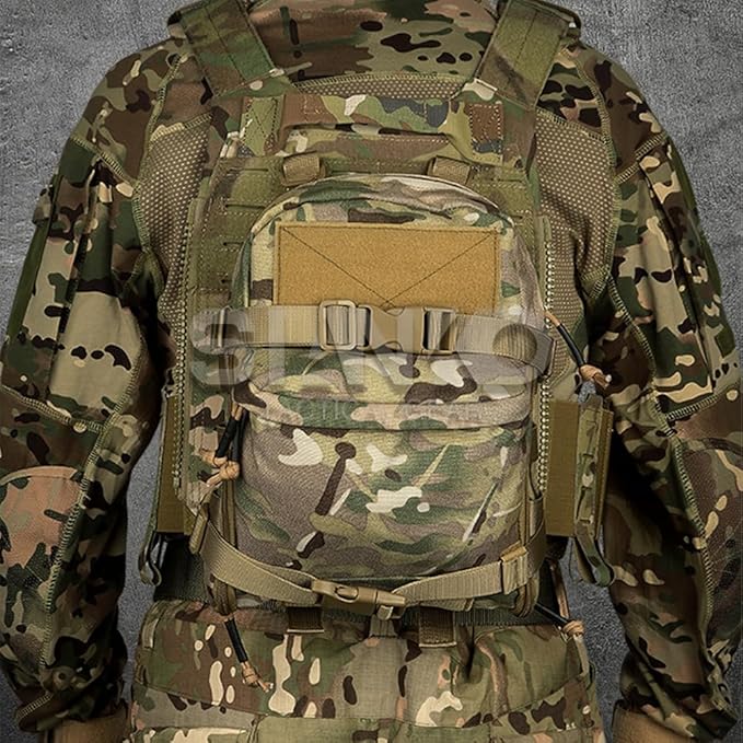 Tactical Vest MOLLE Hydration Backpack Accessory Water Bladder Carrier Sundry Reservoir Bag Lightweight 1000D Nylon Backpack (Multicam)
