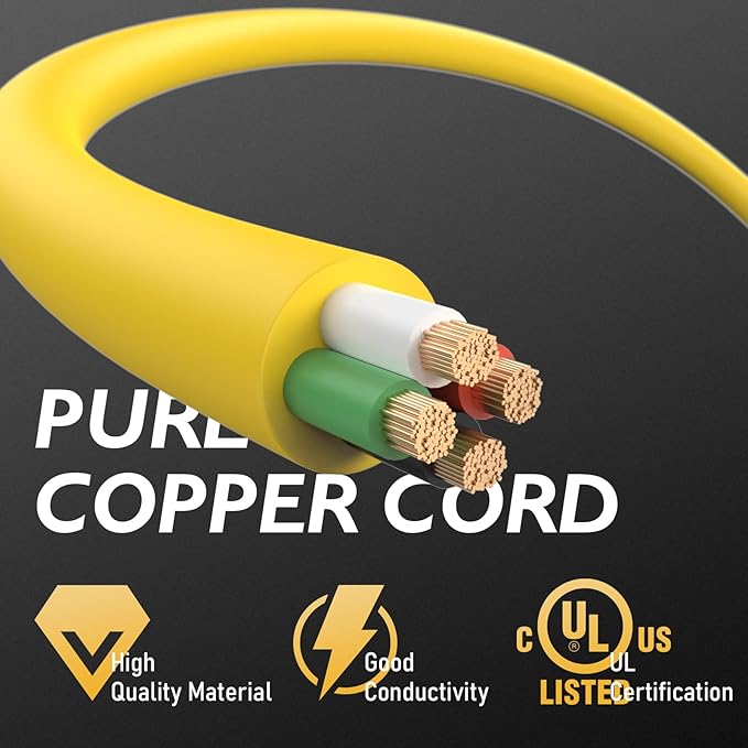 TOOLIOM 30 Amp Generator Cord L14-30P/L14-30R Generator Extension Cord UL Listed Heavy Duty Generator Power Cord 125/250V 7500W 10 AWG SJTW RV Extension Cord with Lighted Power Indicator (75FT)