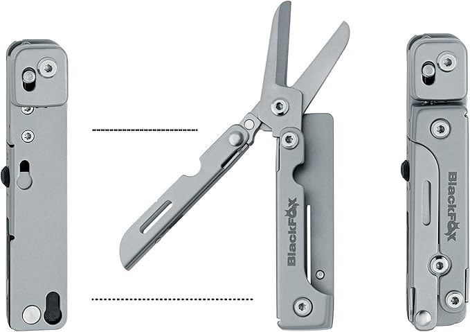 BlackFox Solver BF-207 Multi Tool 13-in-1 Stainless Steel EDC Heavy Duty Pocket Multi-Tool for Everyday Carry Camping Hiking Simple Repair