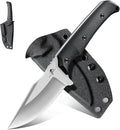 Purple Dragon Fixed Blade Knife - Full Tang Hunting Knife Forged from a Single Piece of D2 Steel - Camping Knives with G10 Handle and Kydex Sheath - Outdoor Gift for Men - Black