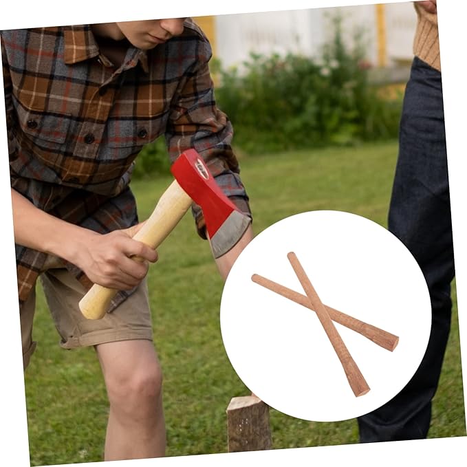 COHEALI 2pcs Hatchet Handle Replacement Wooden Axe Handle for Outdoor Work Comfortable Grip Anti-Skid Square Head Suitable for Axes Reliable for Camp Axe
