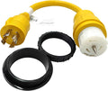 Parkworld 62176 Shore Power Adapter Generator 30A L14-30P Male to Transfer Switch 50A SS2-50R/CS6364 Female with Locking Ring (1.5FT)