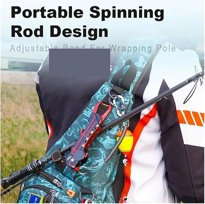 Spinning Casting Rod Bag Multi-Functional Big Capacity Waterproof Handbag Waist Crossbody Chest Fishing BackPack(Camouflage n Rod Box)