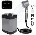 Portable Shower for Camping12000mAh Rechargeable Camping Shower with Intelligent LED DisplayOutdoor Shower Pump with 3 Spray Modes for HikingTravelCarPet