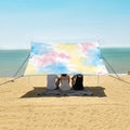ALAZA Gradient Tie Dye Beach Tent Sun Shelter UPF50+ Protection Beach Shade Canopy w/ 4 Sandbags for Outdoor Camping Fishing Backyard Fun Picnic 10x9 ft
