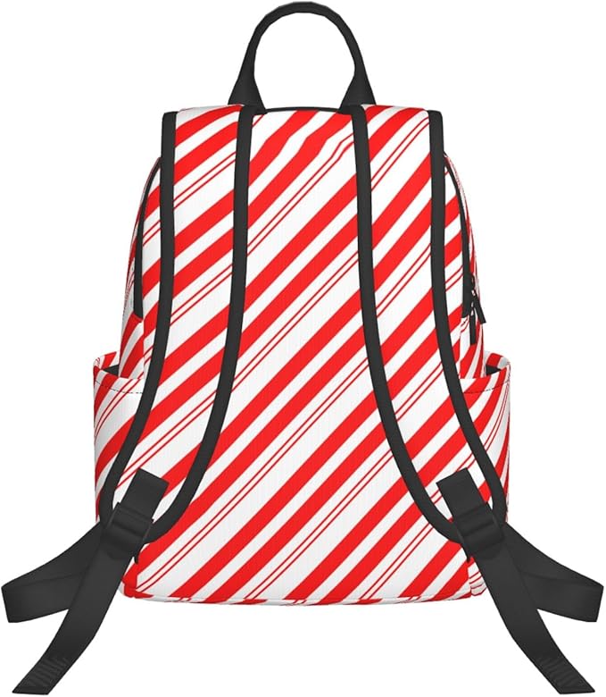 Travel Laptop Backpack Business Anti Theft Red White Stripes Christmas Candy Cane Durable Backpack College Computer Bag Gifts for Men &amp Women