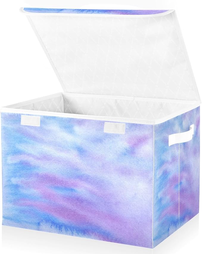 Gradient Storage Container with Lid Collapsible Clothing Storage Lids for Clothes for School Supply Dormroom Storage