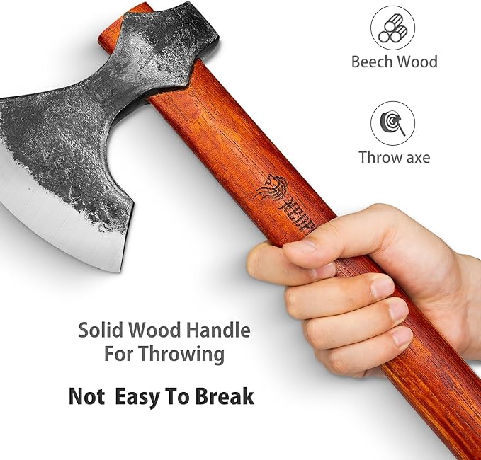 NedFoss 16 Champion Throwing Axe Set 2 Pack Throwing Axes and Tomahawks with 1065 High Carbon Steel &amp Wooden Handle Perfect for Axe Throwing Game Recreation Cabin Dector Gift for Men