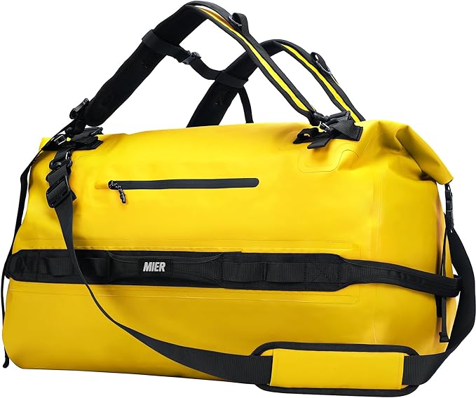 MIER Waterproof Duffel Bag Motorcycle Dry Bag Backpack Large Roll-Top Heavy Duty Dry Duffle Bags for Kayaking Camping Boating Gym Beach Cruise Ship 60L/80L