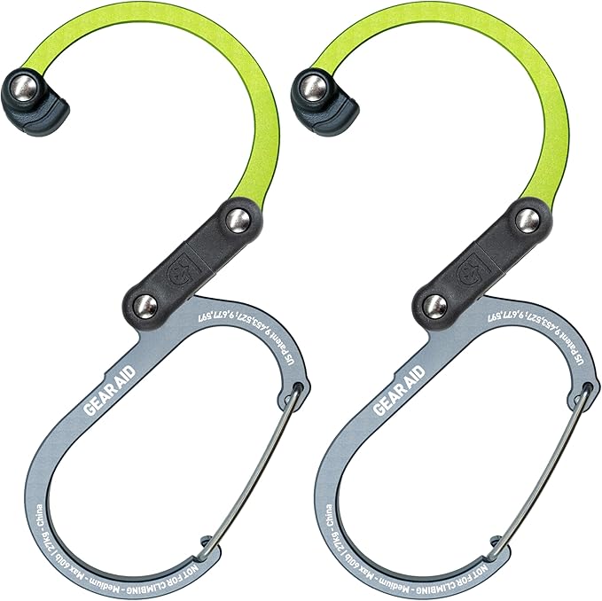 GEAR AID HEROCLIP 360° Swivel Carabiner Gear Clip and Hook (Medium) for Camping Backpack Suitcases and Garage Organization