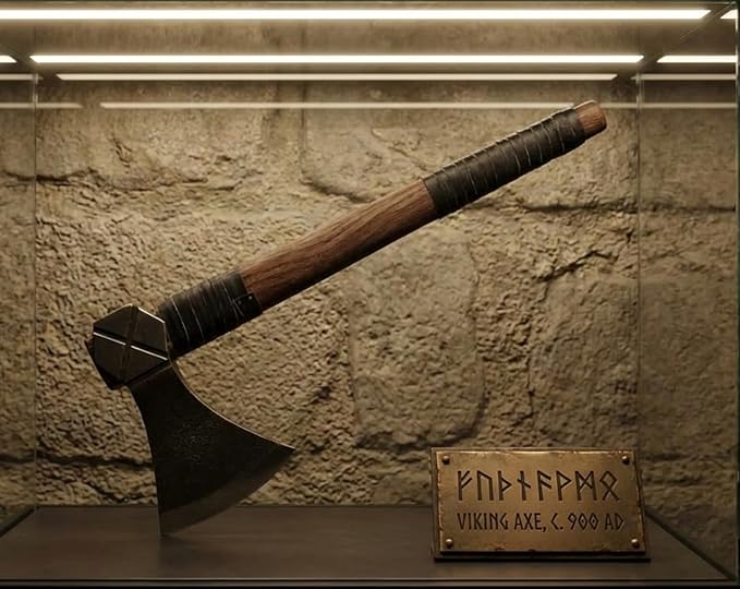 Kacha Store | Custom Handmade Viking Medieval Axes with GiftHand Axe Gifts for MenCamping TomahawkBeardedValhalla with Leather Sheath (Battle Valhalla)