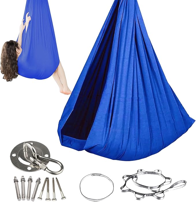 Hammock Swing Kids Elastic Comfort Support Foldable Travel Camping Hammock Sturdy Safe Construction Quick Setup Feature Backyard Garden Play Necessary Children Bedroom 110.24x39.37x0.39 Inches