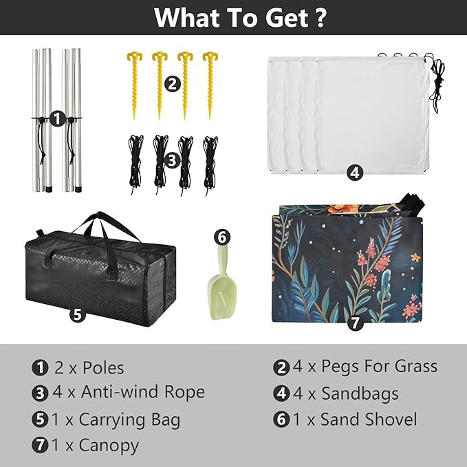 ALAZA Magical Plants Stars Moons Constellations Beach Tent Sun Shelter Portable Canopy Sunshade for Outdoor Camping Picnics Backyard Fun 10x9 ft