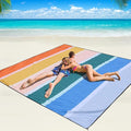 Beach Blanket Waterproof Sandproof Beach Mat 79 X 83/10'x9'for 2-8 Adults Quick Drying Outdoor Picnic Mat Beach Accessories for Travel Camping Hiking