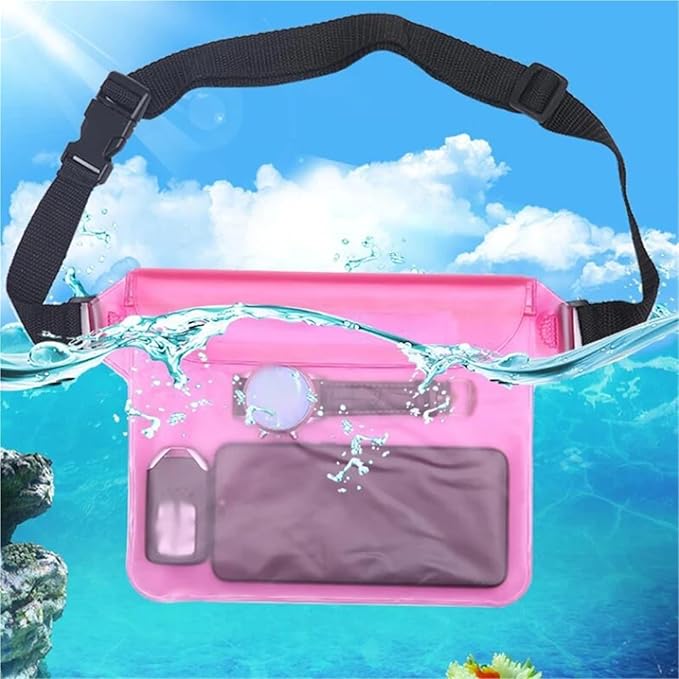 Waterproof Dry Bag Waterproof Swimming Diving Bag PVC Beach Drifting Diving Waist Pack Shoulder Bag Underwater Mobile Phone Case Outdoor Dry Bag for SwimmingBoating(Blue)