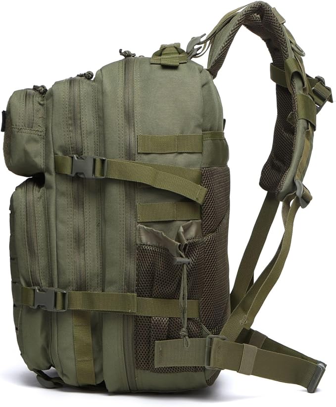 50L Tactical Military Backpack Waterproof Sturdy Bag for Hiking Camping Fishing Gym Backpack with Bottle Holder (Green)