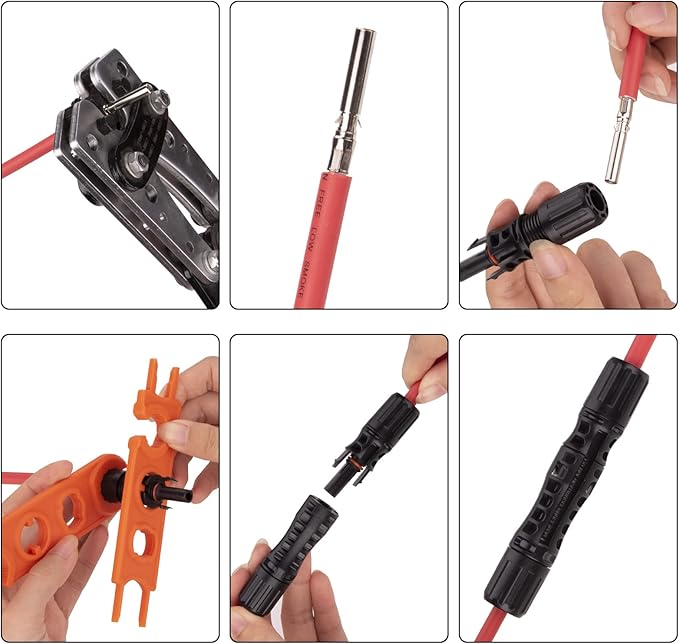 16 PCS 8AWG Solar Connectors with Spanners 8 Pair Solar Panel Connectors Male/Female (8AWG 8 Pairs)