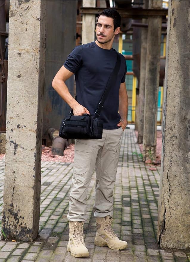 UNISTRENGH Utility 3P Military Tactical Duffle Waist Bags MOLLE Assault Shoulder Backpack Multifunction EDC Pouches Heavy Duty Fanny Packs (Black)