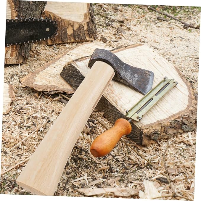 Mikikit 2sets Outdoor Axe Handle Replacement Handle for Axe Easy to Install for Camping and Outdoor Use
