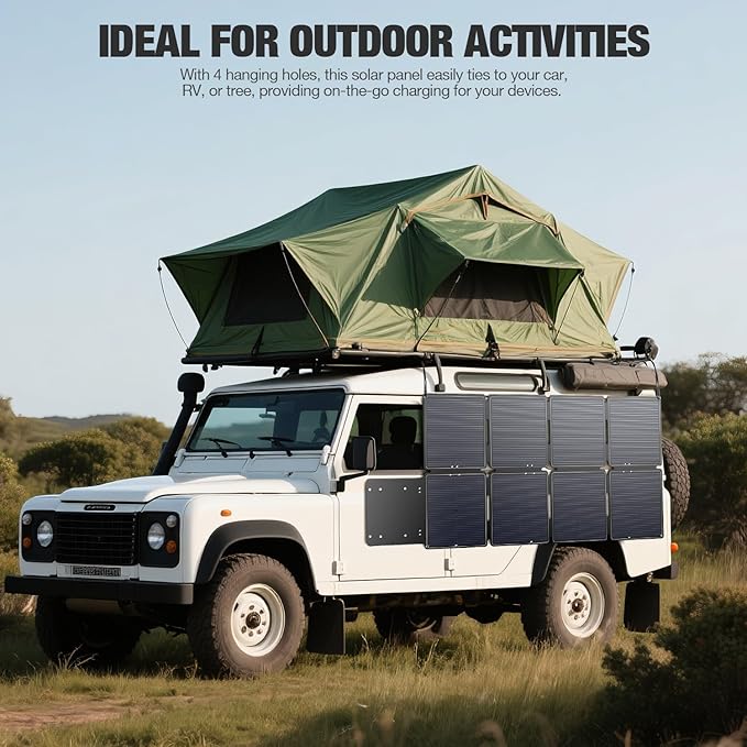 GRECELL 240W Portable Solar Panel for Power Station Ultra Light Foldable Solar Panel Kit 25% High Efficiency IP65 Waterproof Solar Charger for Outdoor Camping RV Boat Home Backup Power Off-Grid