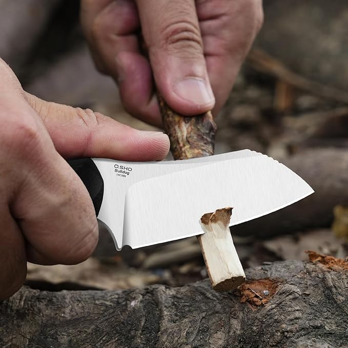 Kizer Bulldog Fix Fixed Blade Knife 2.97 Sheepsfoot 14C28N Blade Hunting Knife with Sheath Black G10 One-Piece Handle EDC Camping Knives for Outdoor Survival 1116A3