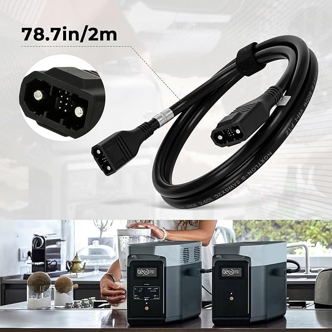 Extra Battery Cable for EcoFlow2M XT150 Extension Cord Compatible with Delta 2/2 Max/Max/3/3 Plus/3 1500/Wave 2/Wave 3 (NOT for Pro 3/Ultra/3 Max)
