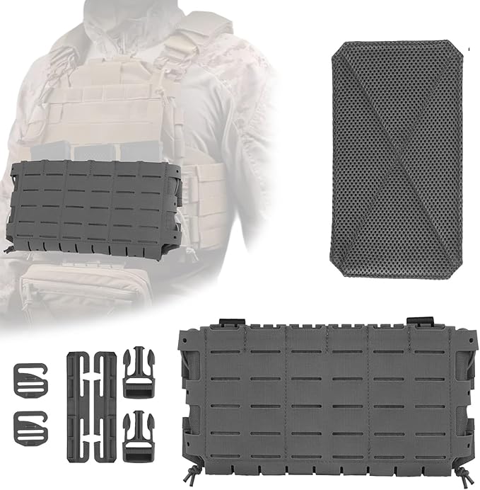 Multifunctional Tactical Chest Mag Pouch Plate Hook and Loop Tactical Panel for 556 Mag Multipurpose MOLLE Front Flap Walkie Talkie Bag Hanging Panel