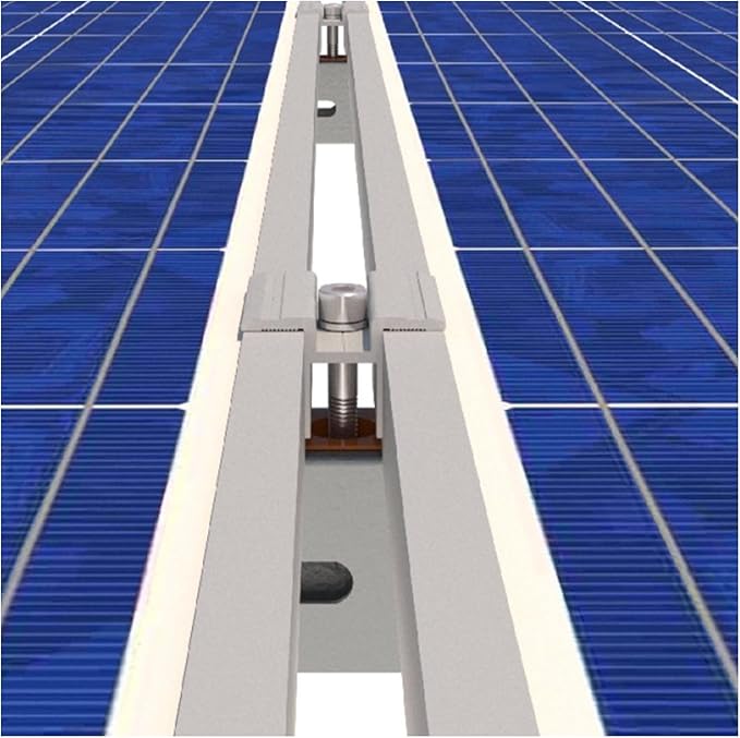 42 Pack Solar Panel Mid Clamps Solar Panel Clamps Bulk Solar Panel Bracket Aluminium Mounting Accessories for Solar Panel Mounting for Tin Roof Flat Roof Sheet Roof Silver